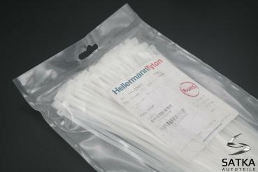 100x HellermannTyton Kabelbinder T30L-PA66 190mm x 3,5mm UL94V-2 Polyamid 135N